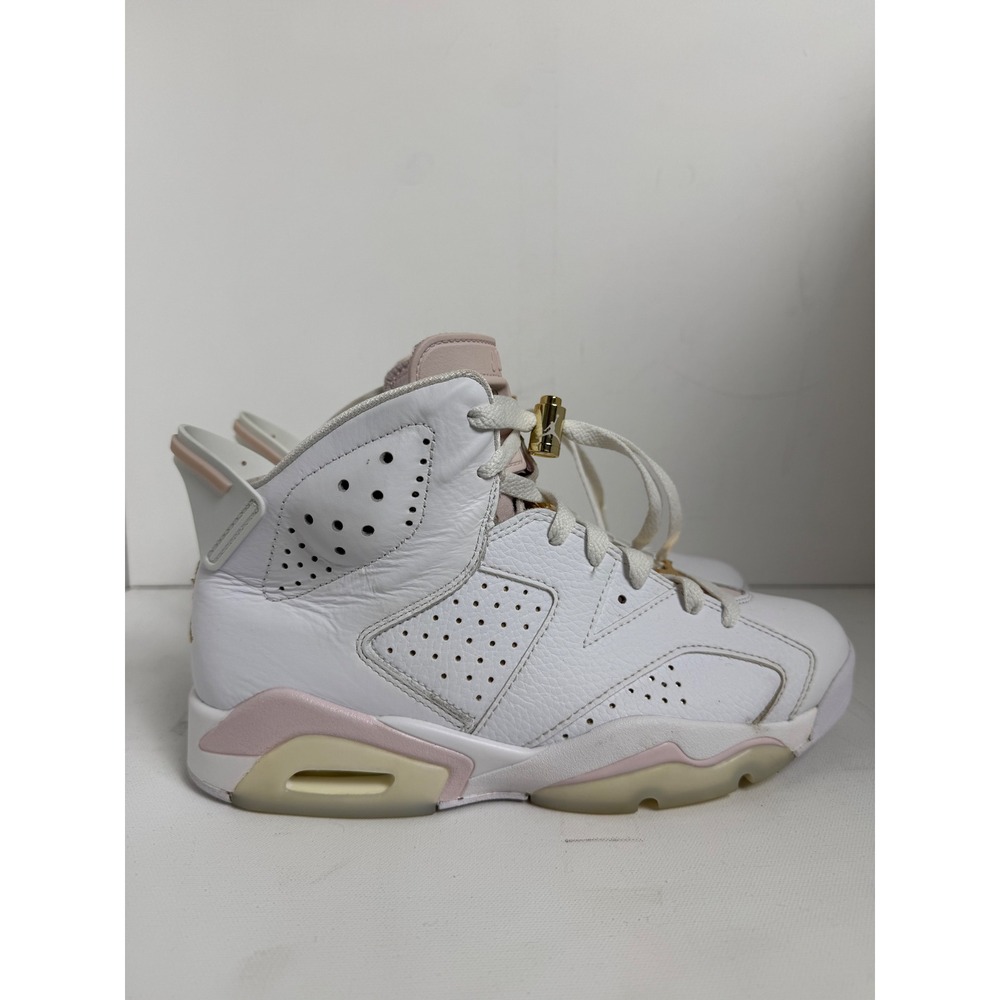 Nike Air Jordan 6 Retro Gold Hoops Women Size 8.5 White Pink Leather DH9696-100